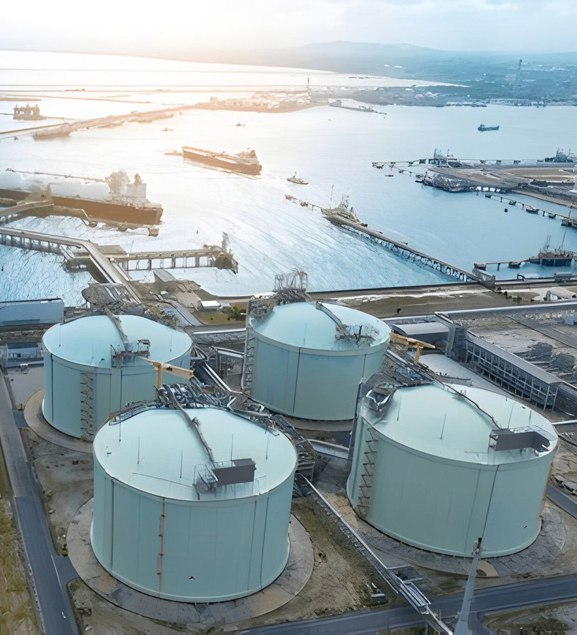 Huge Liquified Natural Gas tanker anchored in Gas