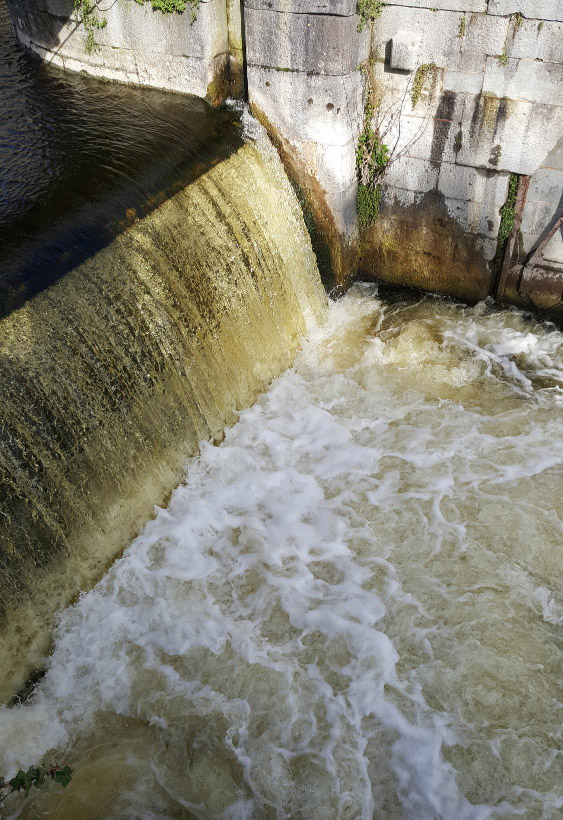 Much Wastewater flowing from the river