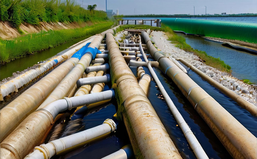 Pipes are lined up